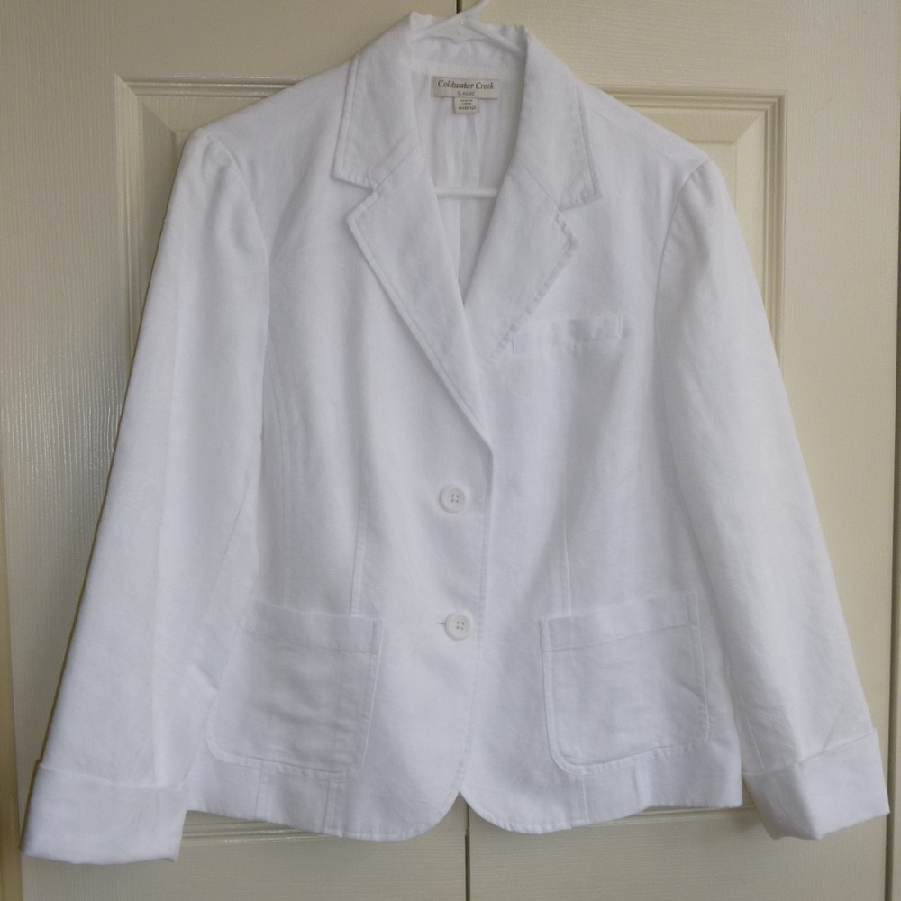 Coldwater Creek White Jacquard Blazer